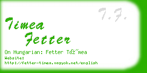 timea fetter business card